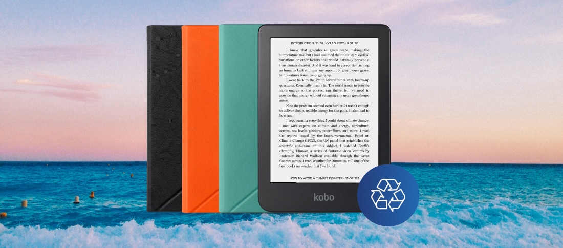 Kobo Clara 2E eReader Bundle with Sea Green SleepCover 16GB Waterproof NEW